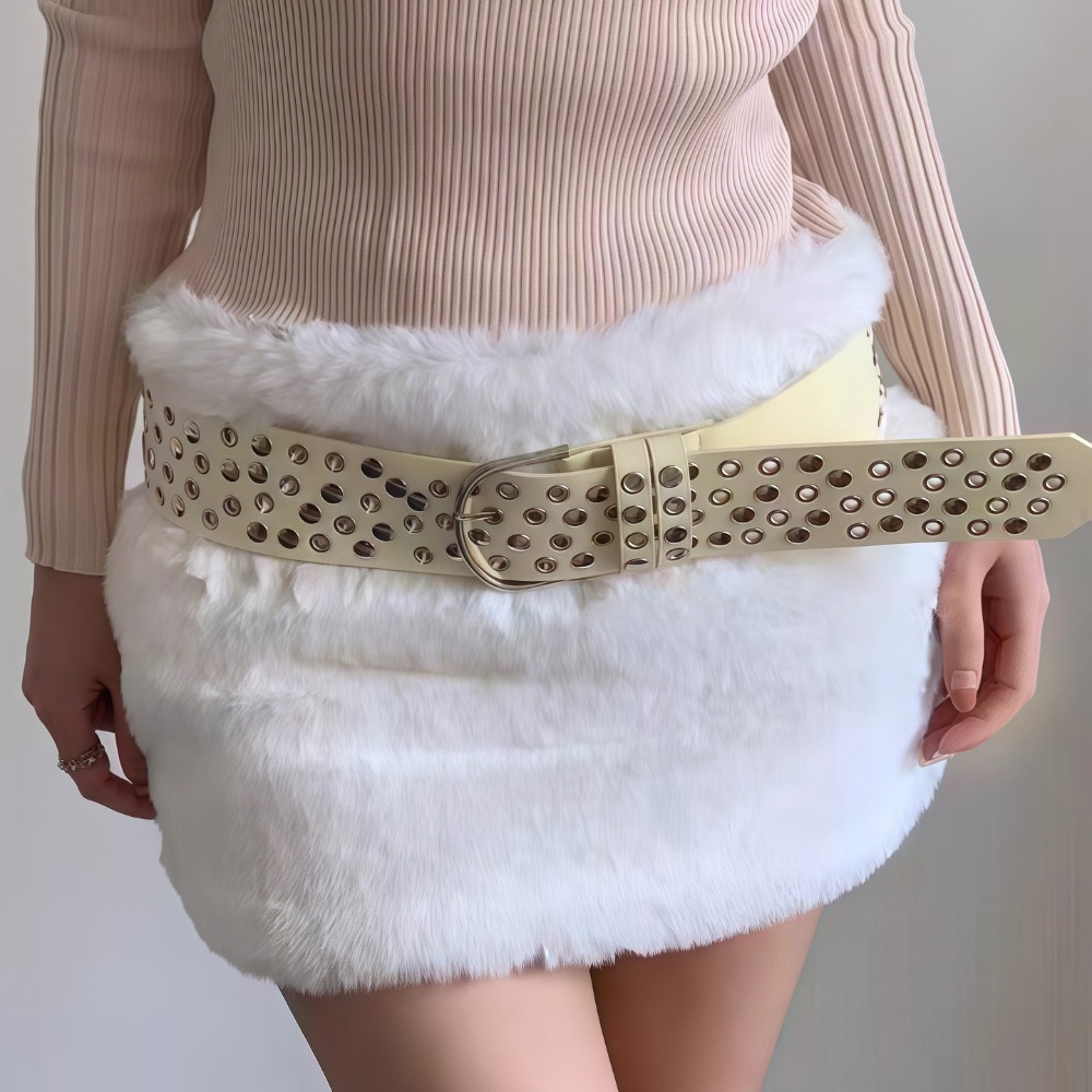 Streetwear Brand Belts - Punk Hollow Eyelet Rivet Belt Luxury