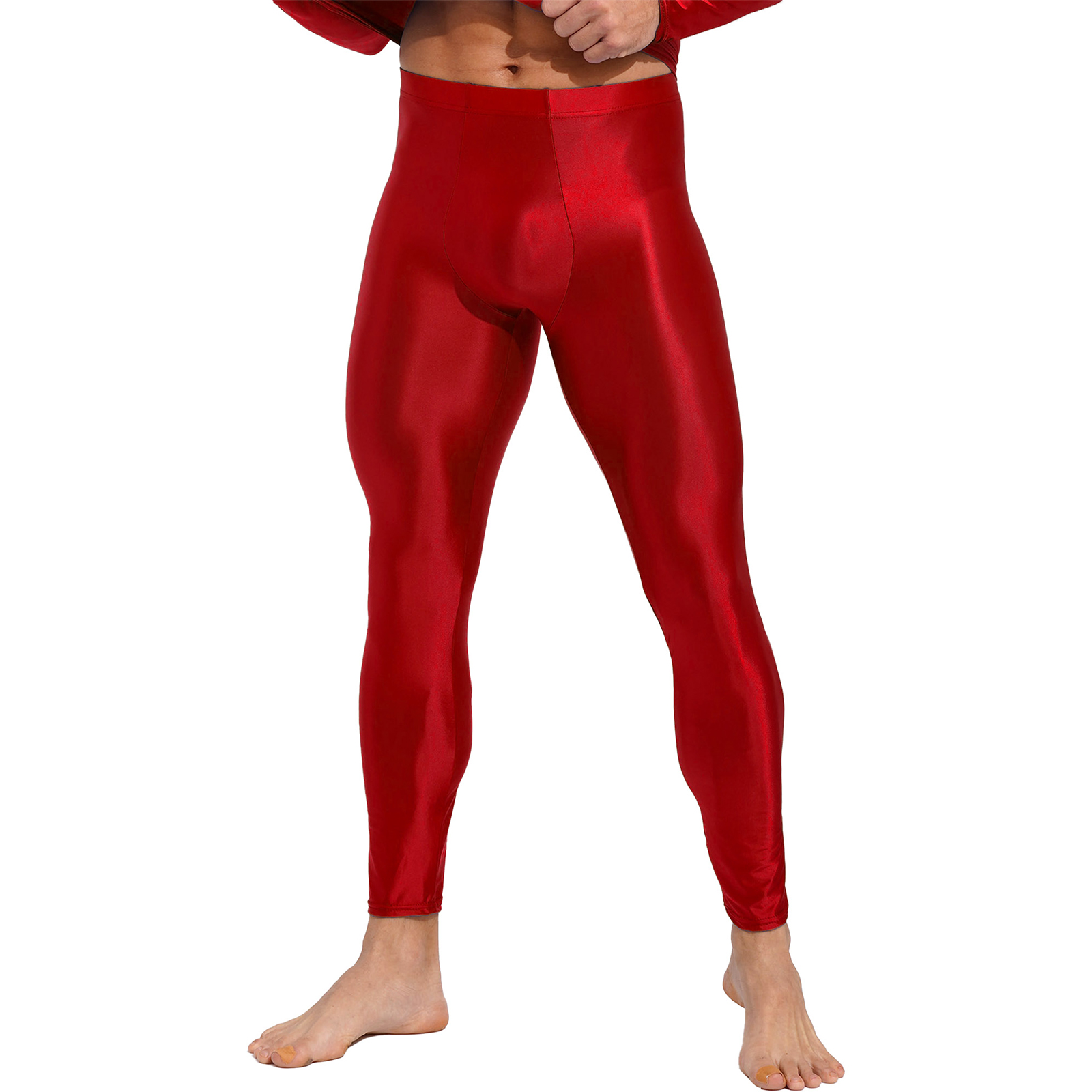 Streetwear Brand Clothing - Men's Glossy Oil Tights Long Pants