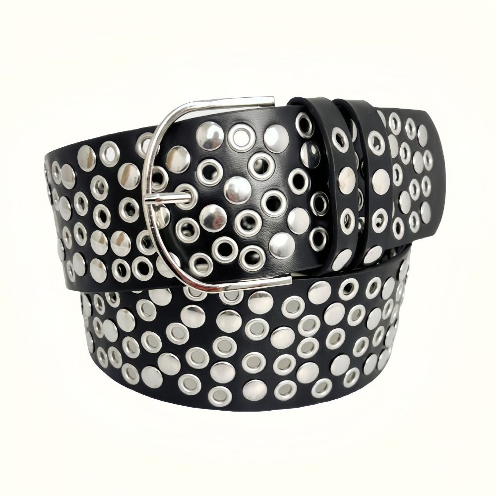Punk Hollow Eyelet Rivet Belt  - đánh giá và giá Streetwear Brand Belts